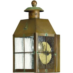 Hinkley Lighting Nantucket One Light 10-Inch Outdoor Wall Light - Aged Brass - 2376AS