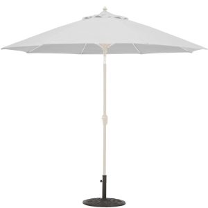 Galtech 9 Ft. Octagonal Aluminum Patio Market Umbrella W/ Crank Lift And Auto Tilt - White Frame W/ Sunbrella Canvas Canvas Canopy