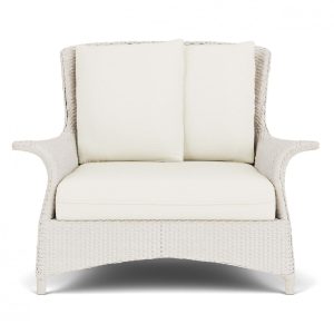 Mandalay Lloyd Loom Club Chair & a Half in Antique White/Sailcloth Salt by Lloyd Flanders