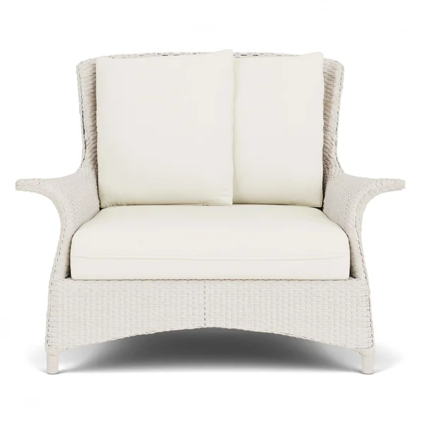 Mandalay Lloyd Loom Club Chair & a Half in Antique White/Sailcloth Salt by Lloyd Flanders