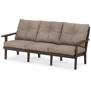 Lakeside Recycled Plastic Sofa in Mahogany/Spiced Burlap by POLYWOOD