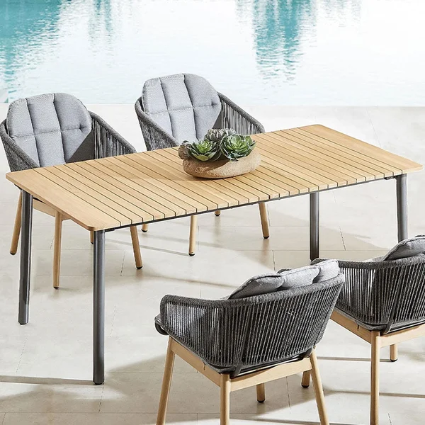 Lake Charles 71 Inch Aluminum Outdoor Dining Table by Lakeview Outdoor Designs