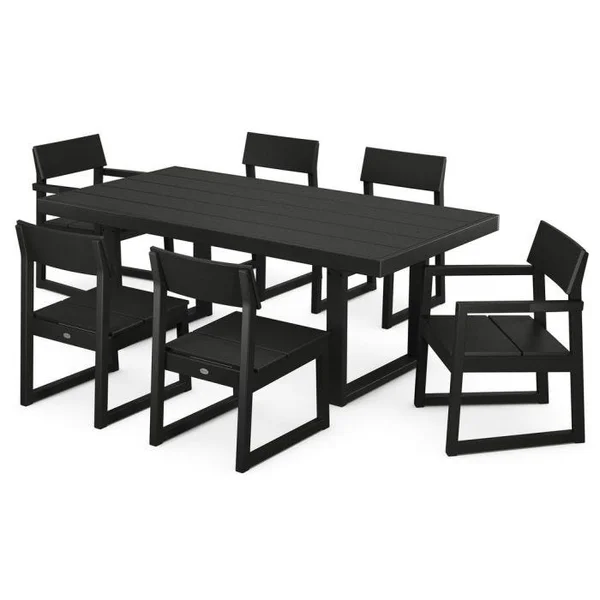 Edge 7-Piece Dining Set - Black