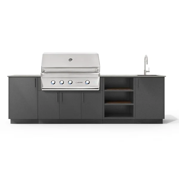 Urban Bonfire Mist 42 Outdoor Kitchen w/ Twin Eagles Propane Grill, Sink, Keon Dekton Countertop & Anthracite Finish - B-Mist-42-TwinEagles-Keon-Anthracite
