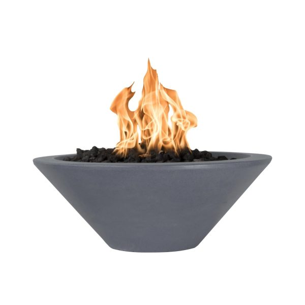 Cazo 24 Inch Round GFRC Propane Fire Bowl w/ Key Valve in Gray by The Outdoor Plus