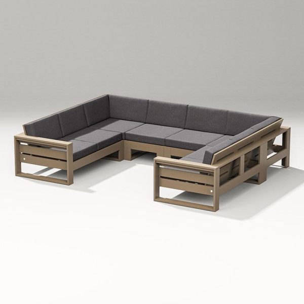 Latitude 6 Person Sectional Sofa in Vintage Sahara/Ash Charcoal By PW Designer Series