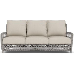 Mackinac Wicker Sofa in Putty/Fife Fog by Lloyd Flanders