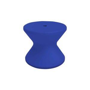 Signature 18 Inch Round Polyresin End Table w/ Umbrella Hole in Dark Blue by Ledge Lounger