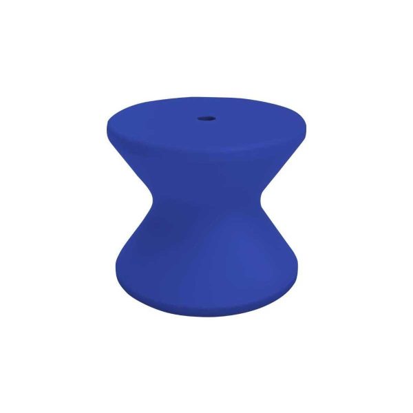 Signature 18 Inch Round Polyresin End Table w/ Umbrella Hole in Dark Blue by Ledge Lounger