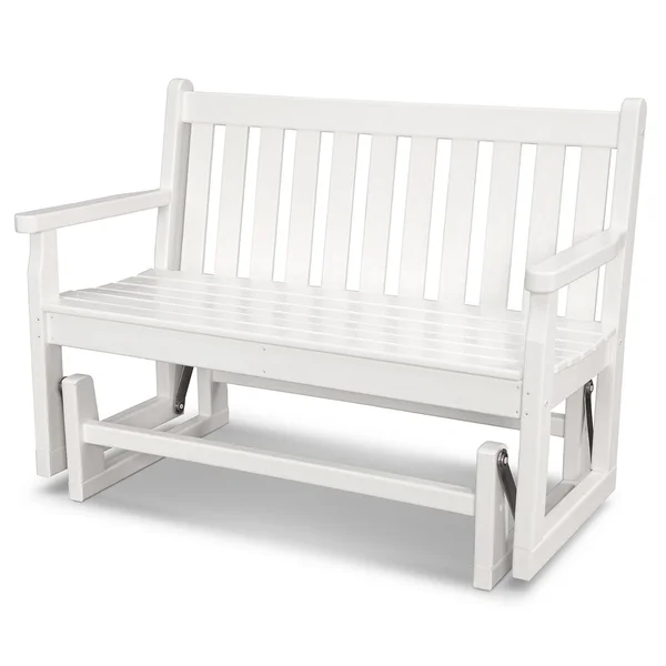 Traditional Garden 48 Inch Recycled Plastic Bench in White by POLYWOOD