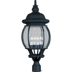 Maxim Crown Hill Four Light 27-Inch Outdoor Post Light - Black - 1038BK