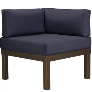 Ashbee Aluminum Sectional Corner Club Chair in Textured Kona/Indigo by Telescope Casual
