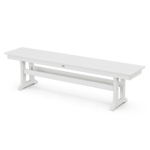 65 Inch Recycled Plastic Bench in White by POLYWOOD