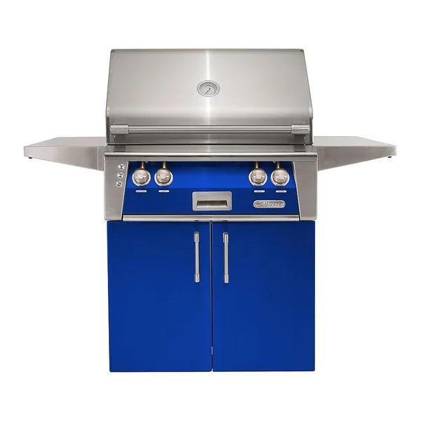 Alfresco ALXE 30-Inch Freestanding Natural Gas Grill With Sear Zone And Rotisserie in Ultramarine Blue - ALXE-30SZC-NG-S5002