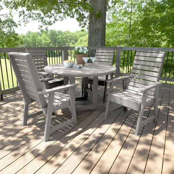 Elm Pointe 5 Pc Recycled Plastic Dining Set in Harbor Gray by Lakeview Outdoor Designs