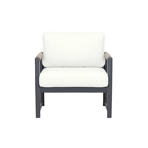 Avenue Bay Aluminum Club Chair in Slate/Canvas Natural by Lakeview Outdoor Designs