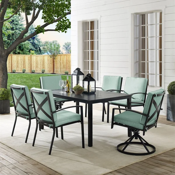Ultimate Patio Windswept 7Pc Outdoor Dining Set in Mist