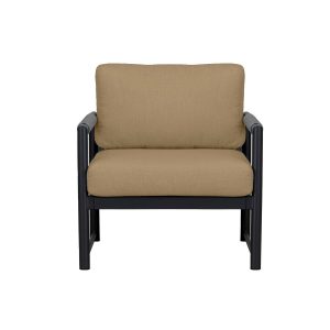 Avenue Bay Aluminum Club Chair in Black/Heather Beige by Lakeview Outdoor Designs