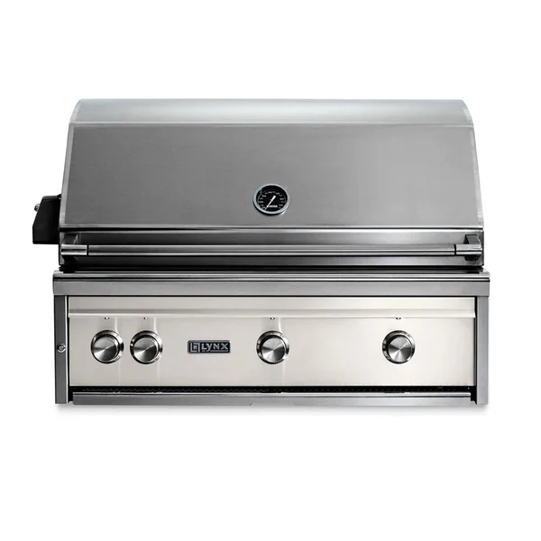 Lynx Professional 36 Inch Built-In All Infrared Trident Natural Gas Grill w/ Rotisserie in Glacier - L36ATR-GLNG