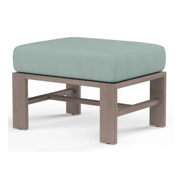 Laguna Aluminum Ottoman in Driftwood/Cast Mist by Sunset West