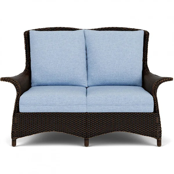 Mandalay Lloyd Loom Loveseat in Mink/Demo Skyway by Lloyd Flanders