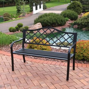 50 Inch Cast Iron Bench in Black by Ultimate Patio