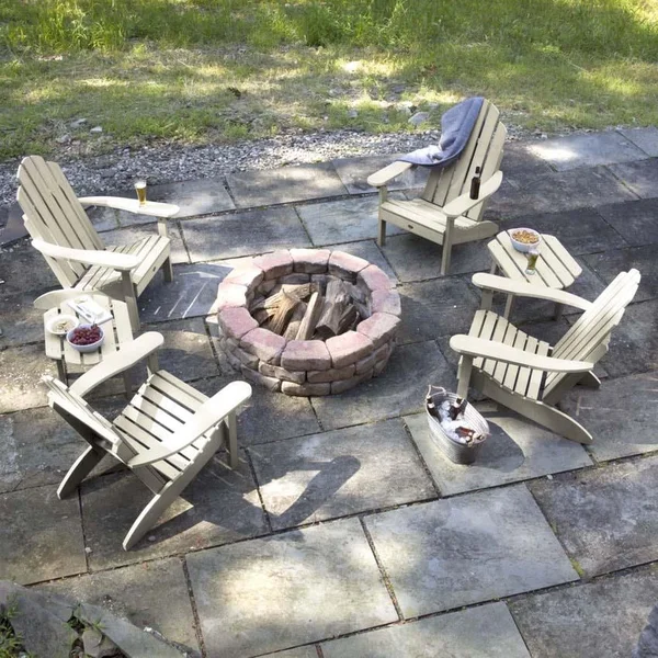 Paradise Key 6 Pc Recycled Plastic Seating Set in Whitewash by Lakeview Outdoor Designs