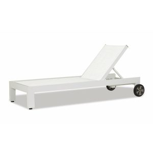 Newport Aluminum Chaise Lounge in Frost/Frost by Sunset West