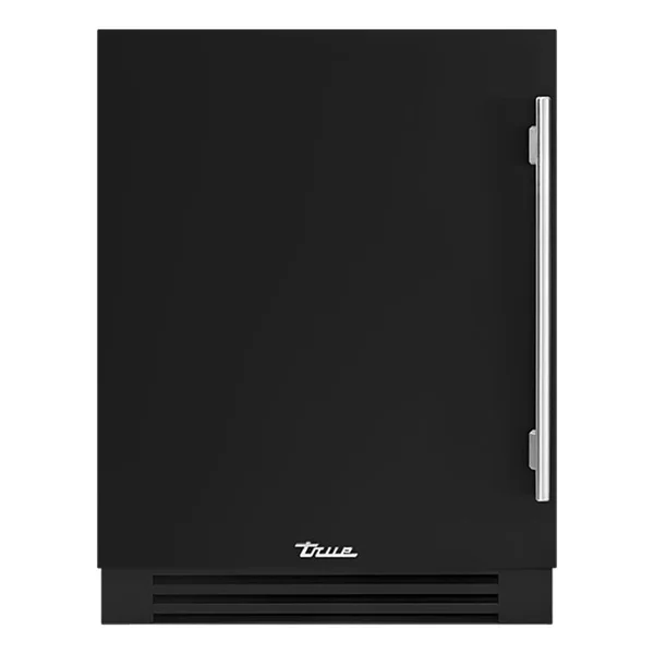 True ADA Height 24 Inch 5 Cu. Ft. Left Hinge Outdoor Refrigerator - Matte Black w/ Stainless Steel Handles - TURADA-24-LS-A~027-H04