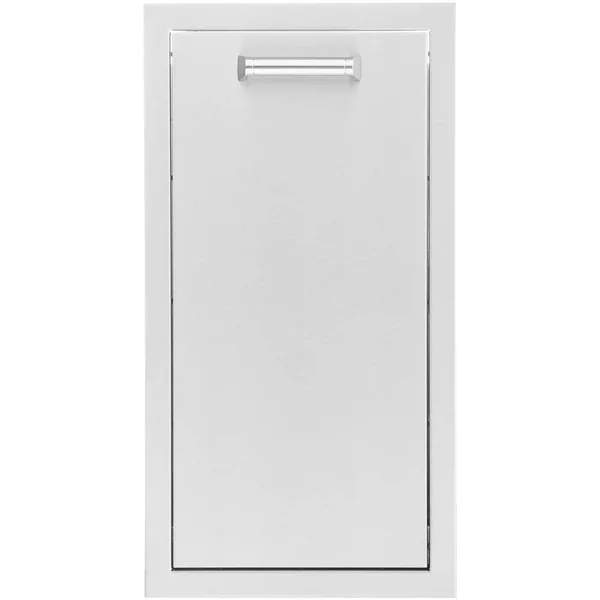 BBQGuys Signature 13-Inch Stainless Steel Narrow Roll-Out Trash Bin - Contempo