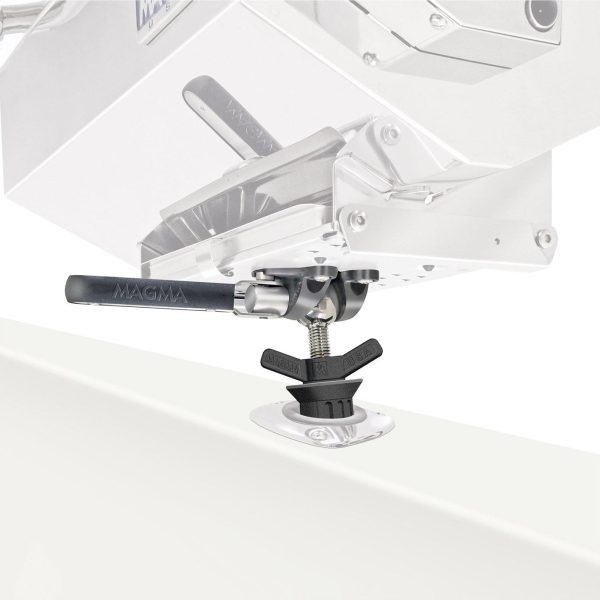 Magma Powr Grip LeveLock Double Locking Fish Rod Holder Mount for Rectangular Grills - T10-375