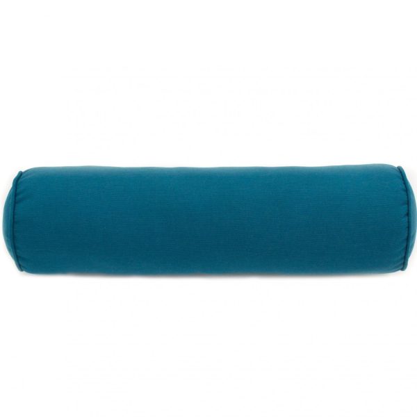 Sunbrella Spectrum Peacock Outdoor Bolster Pillow W/ Piping By BBQGuys Signature - 6 X 24