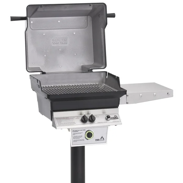 PGS T-Series T30 Commercial Cast Aluminum Propane Gas Grill With Timer On In-Ground Post