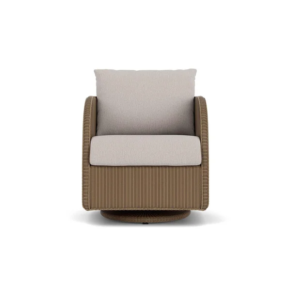 Essence Lloyd Loom Swivel Glider Club Chair in Fawn/Remy Cloud by Lloyd Flanders