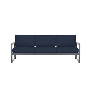 Avenue Bay 3 Person Aluminum Sofa in Slate/Spectrum Indigo by Lakeview Outdoor Designs