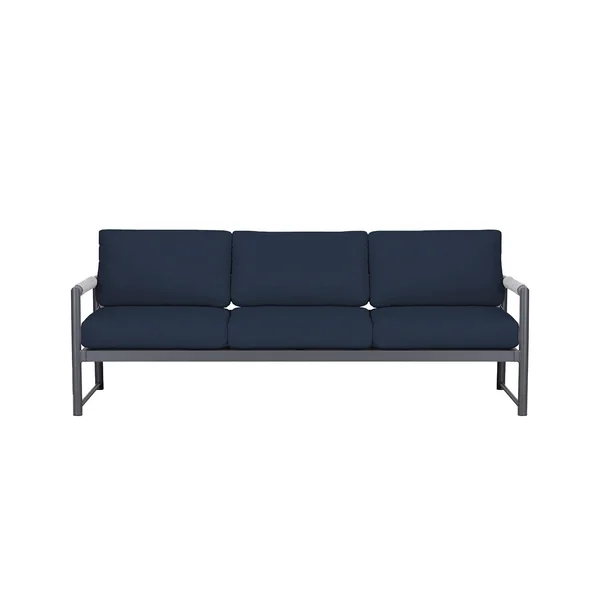 Avenue Bay 3 Person Aluminum Sofa in Slate/Spectrum Indigo by Lakeview Outdoor Designs