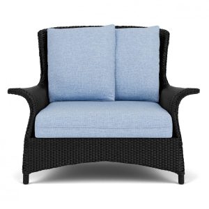 Mandalay Lloyd Loom Club Chair & a Half in Ebony/Demo Skyway by Lloyd Flanders
