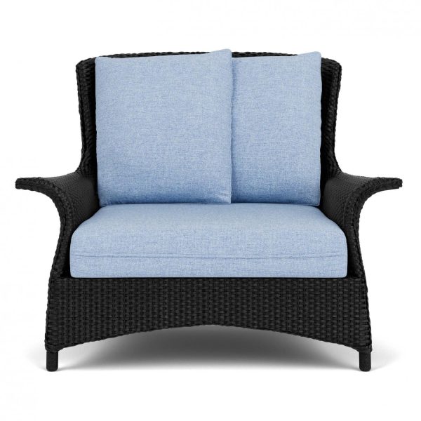 Mandalay Lloyd Loom Club Chair & a Half in Ebony/Demo Skyway by Lloyd Flanders
