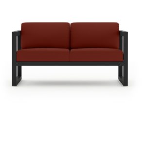 Misty Cove 2 Person Aluminum Loveseat in Black/Canvas Henna by Lakeview Outdoor Designs