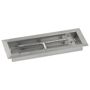 BBQGuys Signature 18 X 6-Inch Stainless Steel Rectangular Drop-In Pan W/ Built-In Propane Gas H-Burner - SS-AFPP-18-LP