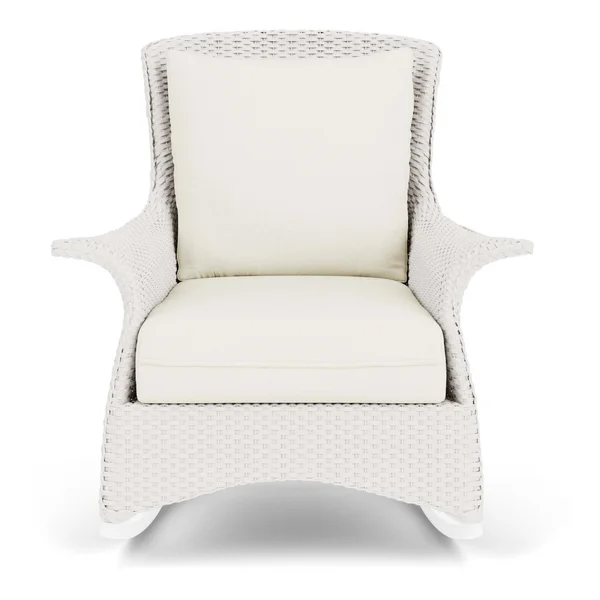 Mandalay Lloyd Loom Rocking Club Chair in White/Sailcloth Salt by Lloyd Flanders