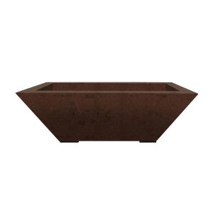 Pelican View Pedestal 29 Inch Square GFRC Natural Gas Fire Pit Table in Cafe by Lakeview Outdoor Designs
