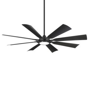 Minka-Aire Future 65-Inch 8 Blade Outdoor LED Ceiling Fan in Coal with Remote Control - F756L-CL