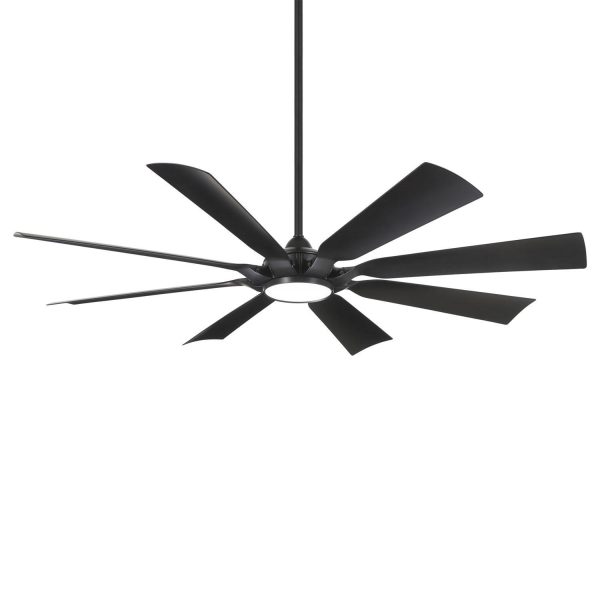 Minka-Aire Future 65-Inch 8 Blade Outdoor LED Ceiling Fan in Coal with Remote Control - F756L-CL