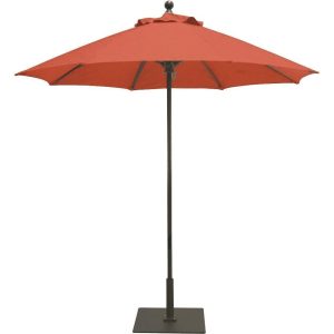 Galtech 7.5 Ft. Octagonal Aluminum Patio Market Umbrella W/ Push Lift - Antique Bronze Frame W/ Sunbrella Canvas Brick Canopy