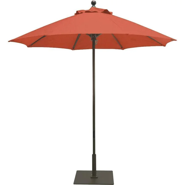 Galtech 7.5 Ft. Octagonal Aluminum Patio Market Umbrella W/ Push Lift - Antique Bronze Frame W/ Sunbrella Canvas Brick Canopy