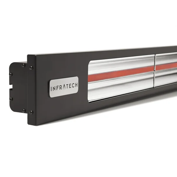Infratech Slimline Series 29 1/2-Inch 1600W Single Element Electric Infrared Patio Heater - 120V - Matte Black - SL1612BL