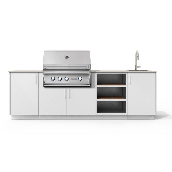 Urban Bonfire Mist 36 Outdoor Kitchen w/ Twin Eagles Propane Grill, Sink, Danae Dekton Countertop & Chantilly Finish - B-Mist-36-TwinEagles-Danae-Chantilly