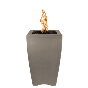 Baston 20 Inch Square GFRC Natural Gas Fire Pit w/ Access Door and Glow Plug in Ash by The Outdoor Plus