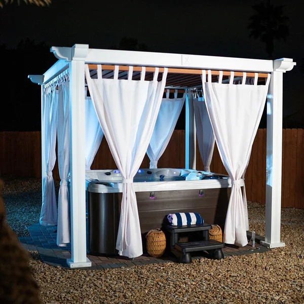 10'x10' South Beach Pergola Set w/ Corbels & Teak Louvers by Lakeview Outdoor Designs